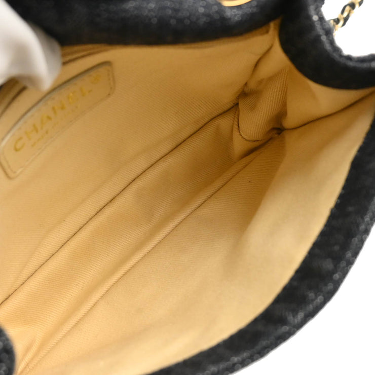 Chanel 2005-2006 Indigo Denim Night Flight Mademoiselle Lock Shoulder Bag