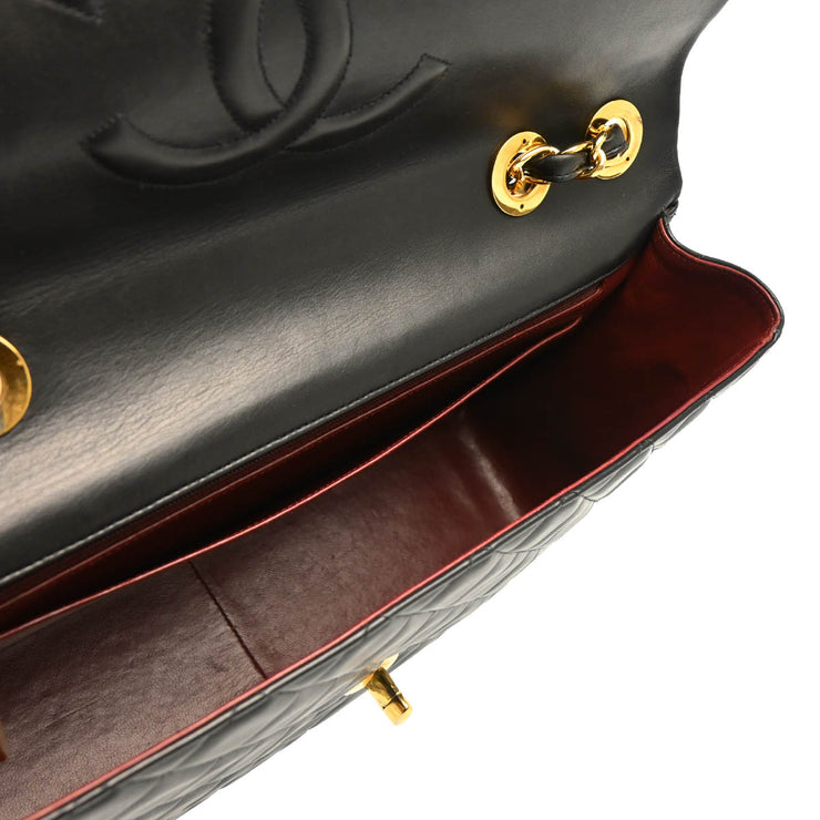 Chanel 1991-1994 Black Lambskin Maxi Classic Flap Shoulder Bag