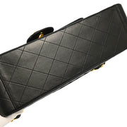 Chanel 1991-1994 Black Lambskin Maxi Classic Flap Shoulder Bag