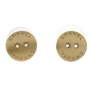 Chanel Piercing Earrings Gold Button 00A