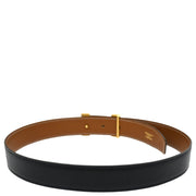 Hermes Black Box Calf Constance Reversible Belt #68 Small Good