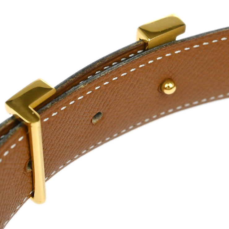 Hermes Black Box Calf Constance Reversible Belt #68 Small Good