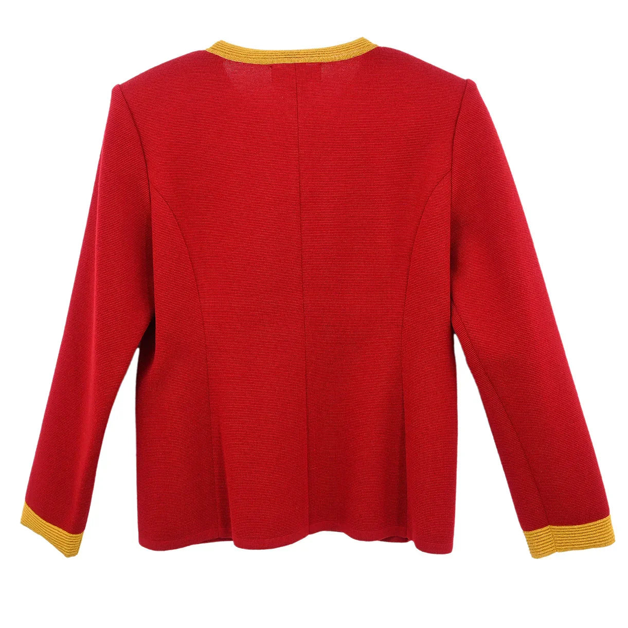 Yves Saint Laurent Single Breasted Collarless Jacket Red #M