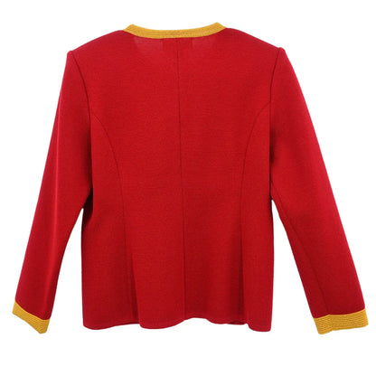 Yves Saint Laurent Single Breasted Collarless Jacket Red #M