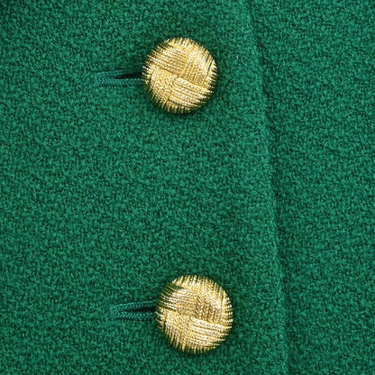 Yves Saint Laurent Single Breasted Collarless Jacket Green #40