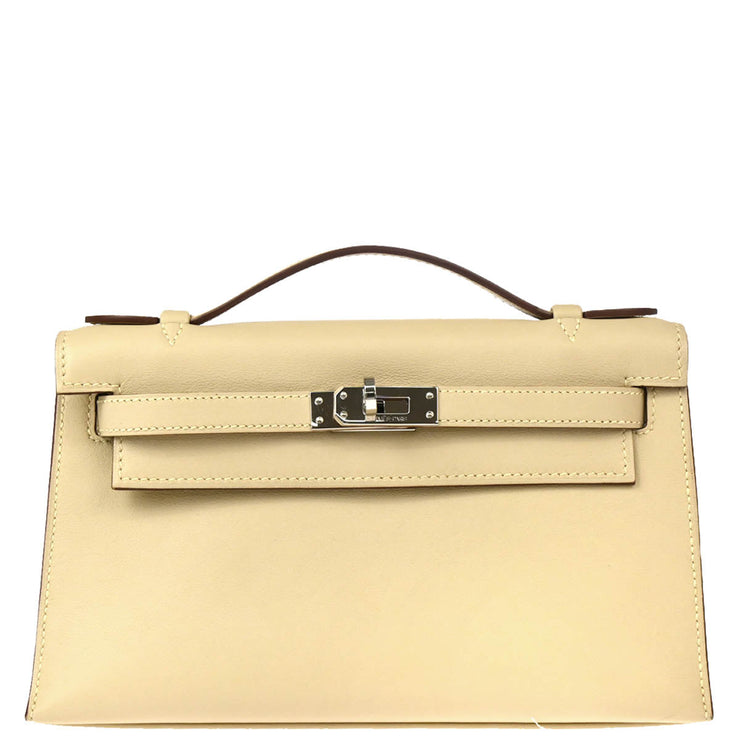 Hermes 2008 Parchemin Swift Kelly Pochette Handbag