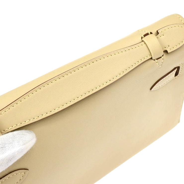 Hermes 2008 Parchemin Swift Kelly Pochette Handbag