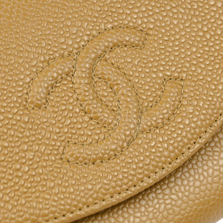 Chanel 2003-2004 Beige Caviar Bifold Wallet