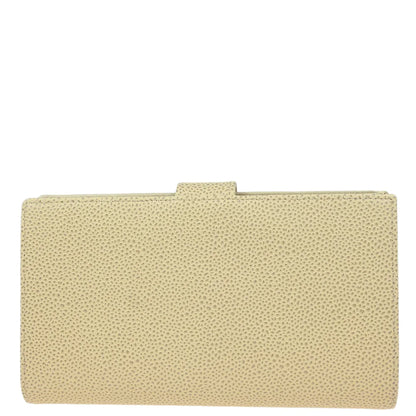 Chanel 2000-2002 White Caviar Long Bifold Wallet Purse
