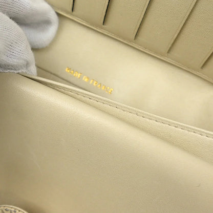 Chanel 2000-2002 White Caviar Long Bifold Wallet Purse
