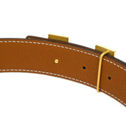Hermes Black Box Calf Constance Reversible Belt #75 Small Good