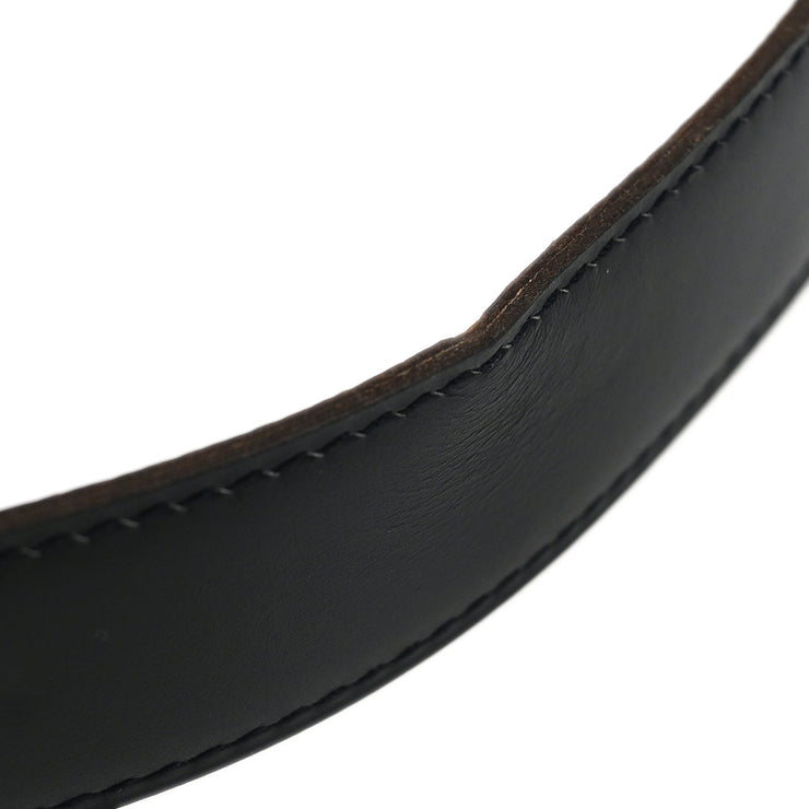 Hermes Black Box Calf Constance Reversible Belt #75 Small Good