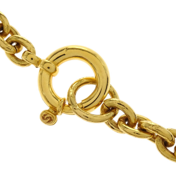 Chanel Gripoix Gold Chain Pendant Necklace Medallion 94A