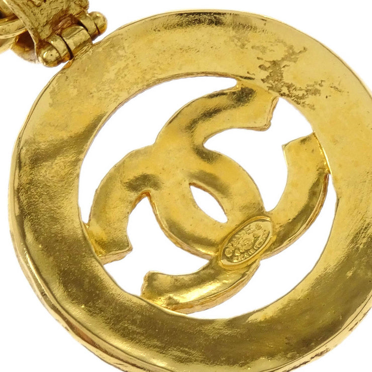 Chanel Gripoix Gold Chain Pendant Necklace Medallion 94A