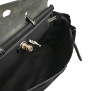 Hermes 2000 Black Toile Officier Herbag MM 2 in 1 2way Shoulder Handbag