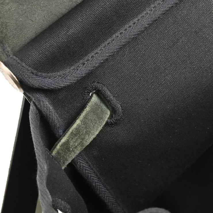 Hermes 2000 Black Toile Officier Herbag MM 2 in 1 2way Shoulder Handbag