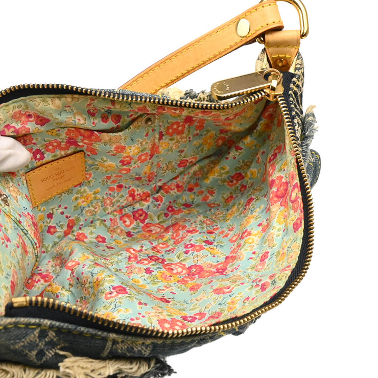 Louis Vuitton 2007 Blue Monogram Denim Patchwork Pouchy Handbag M95382