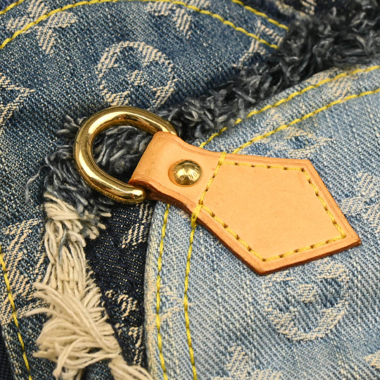 Louis Vuitton 2007 Blue Monogram Denim Patchwork Pouchy Handbag M95382