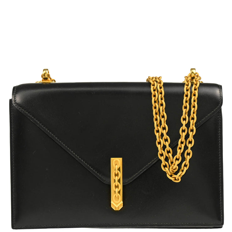 Hermes 1978 Black Box Calf Alcazar Chain Shoulder Bag