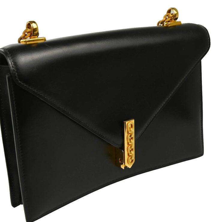 Hermes 1978 Black Box Calf Alcazar Chain Shoulder Bag