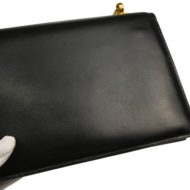 Hermes 1978 Black Box Calf Alcazar Chain Shoulder Bag