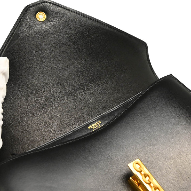 Hermes 1978 Black Box Calf Alcazar Chain Shoulder Bag