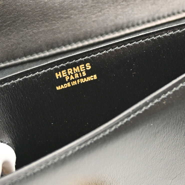 Hermes 1978 Black Box Calf Alcazar Chain Shoulder Bag