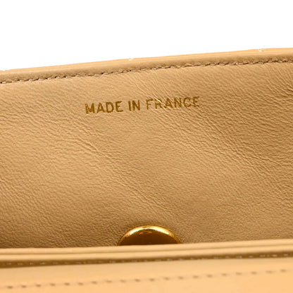 Chanel 1989-1991 Beige Brown Lambskin Shoulder Bag