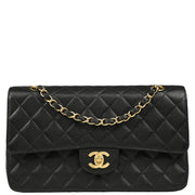 Chanel 2003-2004 Black Caviar Medium Classic Double Flap Shoulder Bag