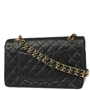 Chanel 2003-2004 Black Caviar Medium Classic Double Flap Shoulder Bag