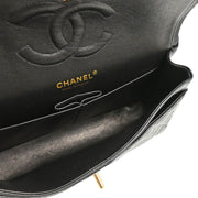 Chanel 2003-2004 Black Caviar Medium Classic Double Flap Shoulder Bag