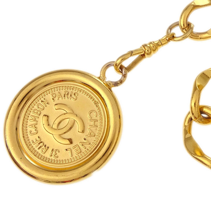 Chanel Chain Belt Medallion Gold 95P Small Good