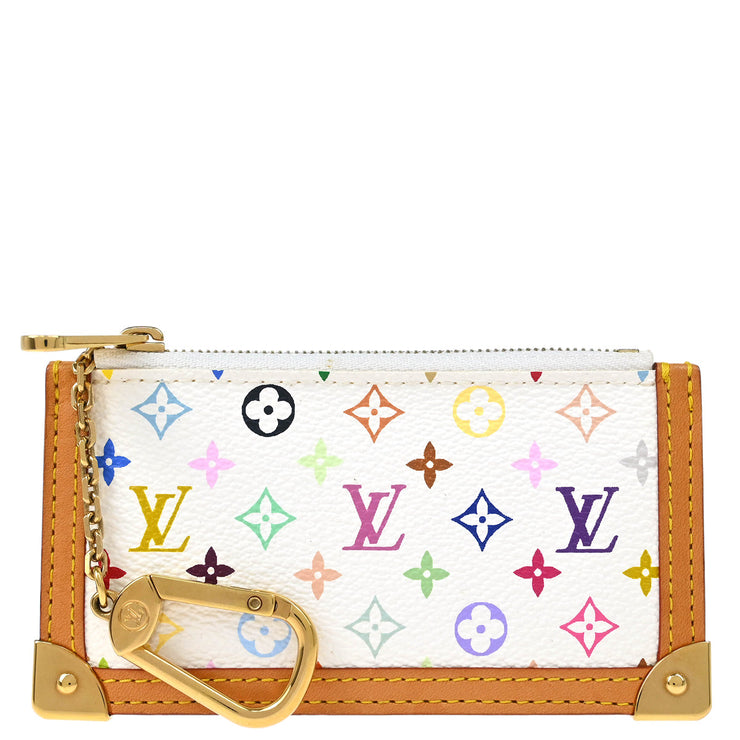 Louis Vuitton White Multicolor Pochette Cles Coin Purse M92655