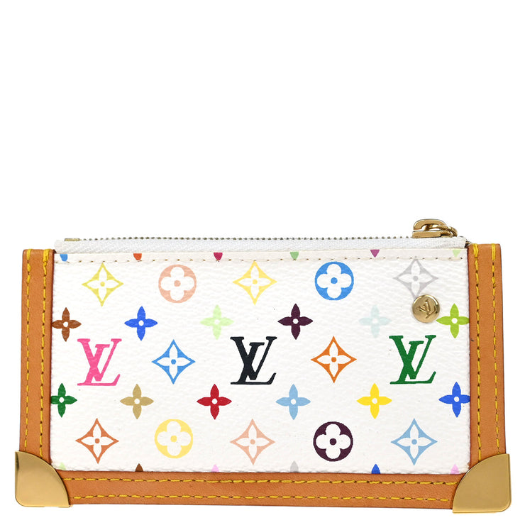 Louis Vuitton White Multicolor Pochette Cles Coin Purse M92655