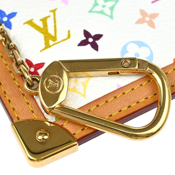 Louis Vuitton White Multicolor Pochette Cles Coin Purse M92655