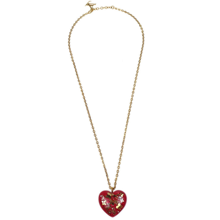 Louis Vuitton Red Monogram Inclusion Necklace M66087