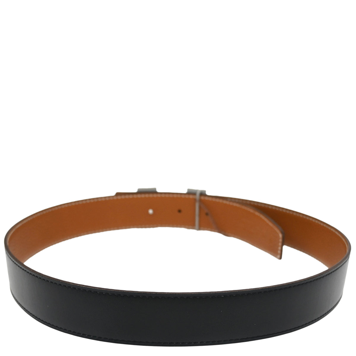 HERMES ブラック ベルト 75 Hermes Black Box Calf Constance Reversible Belt #75 Small