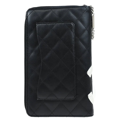 Chanel 2005-2006 Black Calfskin Cambon Ligne Long Wallet