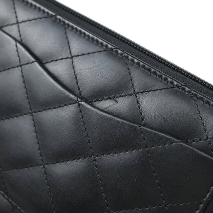 Chanel 2005-2006 Black Calfskin Cambon Ligne Long Wallet