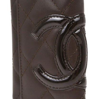 Chanel 2005-2006 Brown Calfskin Cambon Ligne Six Hook Key Case Small Good