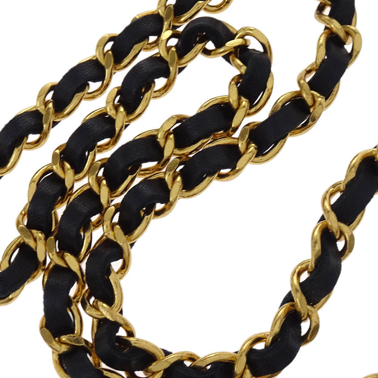 Chanel Chain Belt Medallion Gold Black Small Good