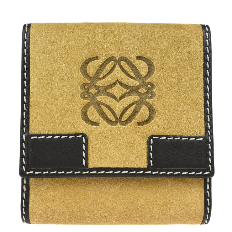 Loewe Beige Suede Wallet Purse