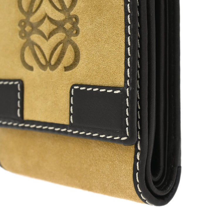 Loewe Beige Suede Wallet Purse