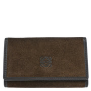 Loewe Brown Suede Six Hook Key Case Small Good