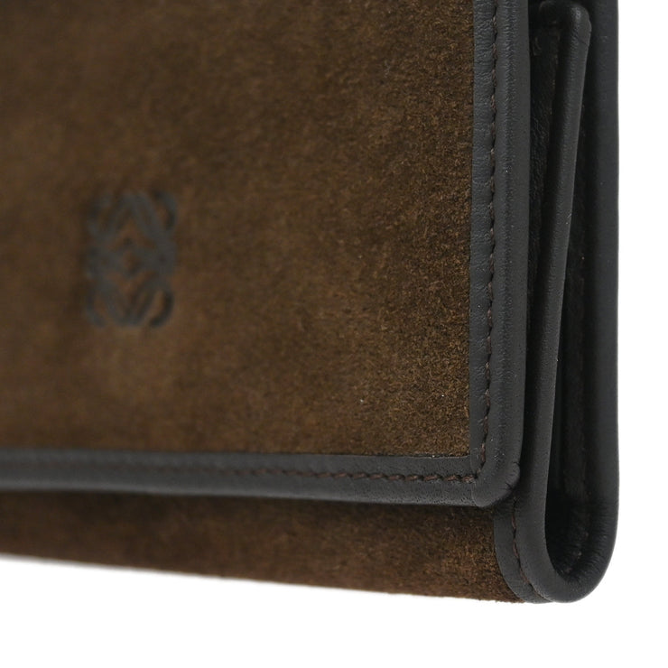 Loewe Brown Suede Six Hook Key Case Small Good