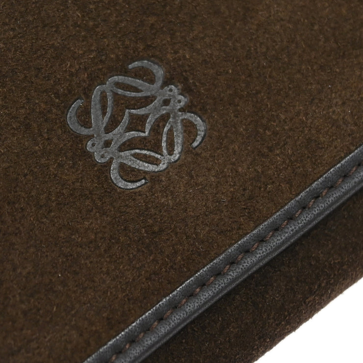 Loewe Brown Suede Six Hook Key Case Small Good