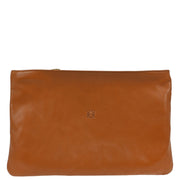Loewe Brown Leather Pouch Clutch Bag