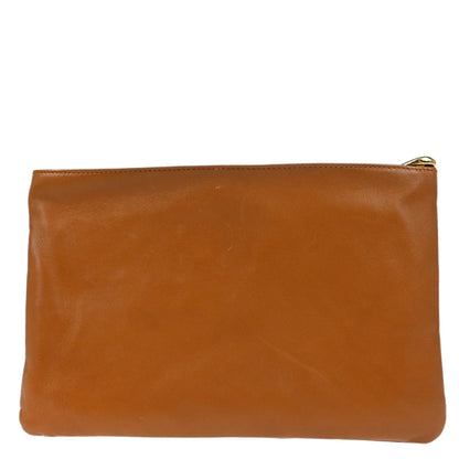 Loewe Brown Leather Pouch Clutch Bag
