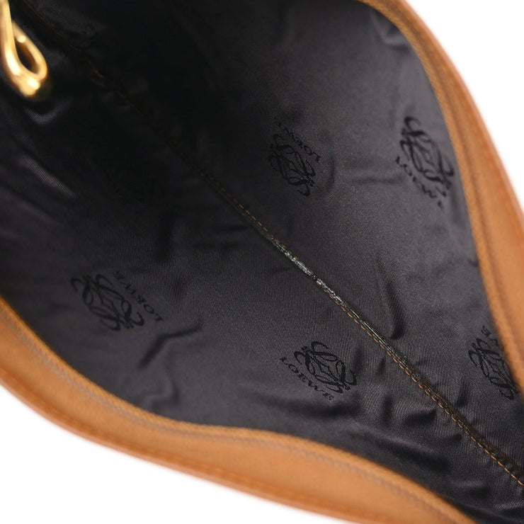 Loewe Brown Leather Pouch Clutch Bag