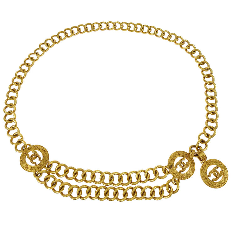 Chanel Chain Belt Medallion Gold 94A Small Good